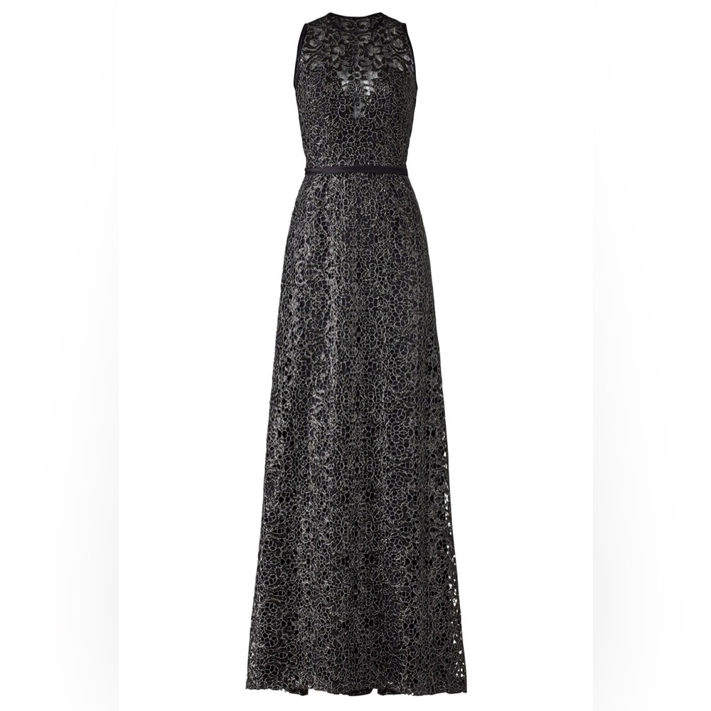 Theia Metallic Lace Gown - Picture 4 of 14